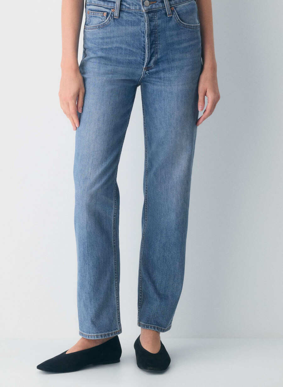 denim forum arlo høy-rise rett jeans 5 År kiss n tell svart
