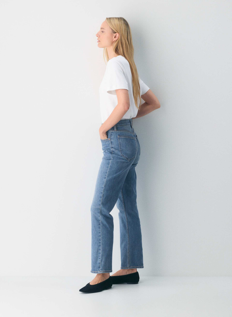 denim forum arlo høy-rise rett jeans 5 År kiss n tell svart