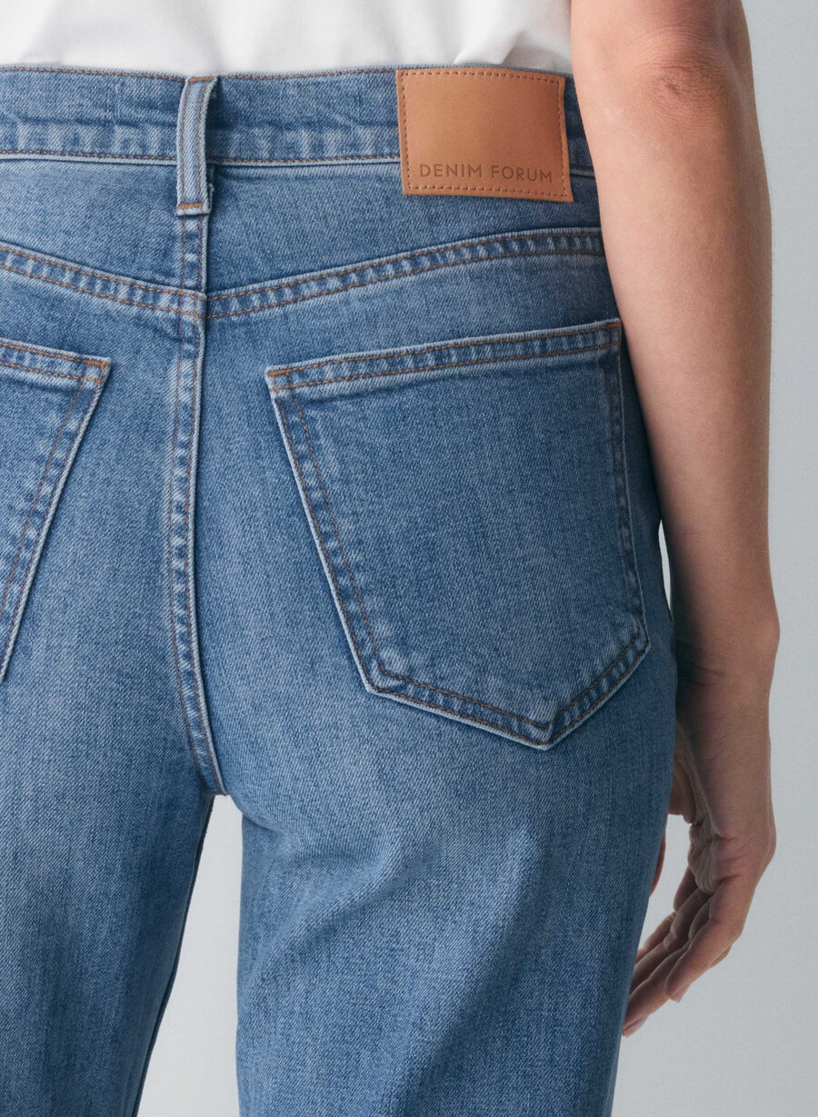 denim forum arlo høy-rise rett jeans 5 År kiss n tell svart