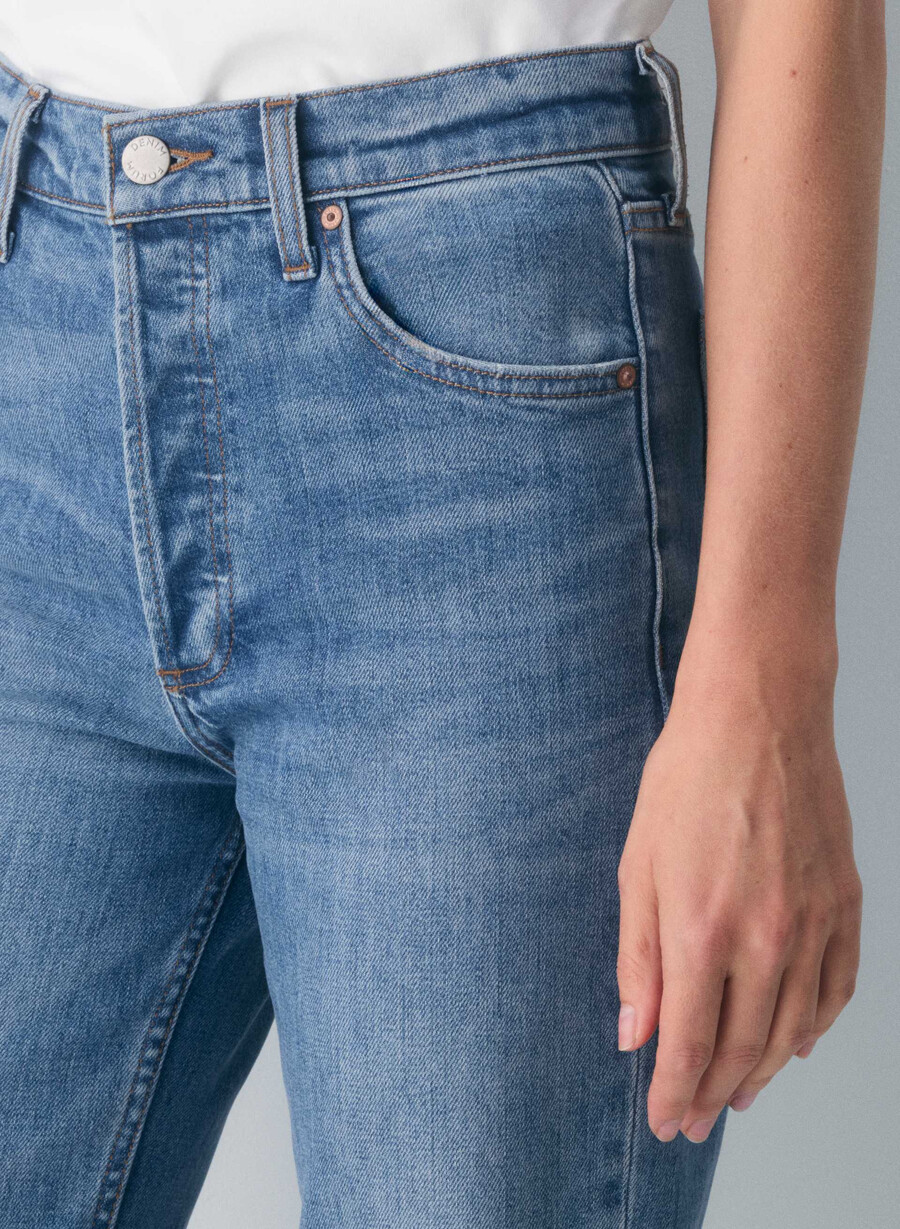 denim forum arlo høy-rise rett jeans 5 År kiss n tell svart