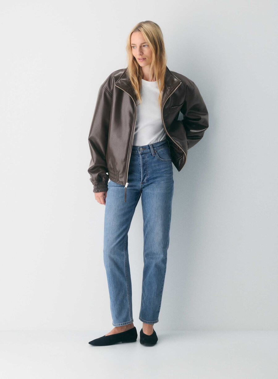 denim forum arlo høy-rise rett jeans 5 År kiss n tell svart