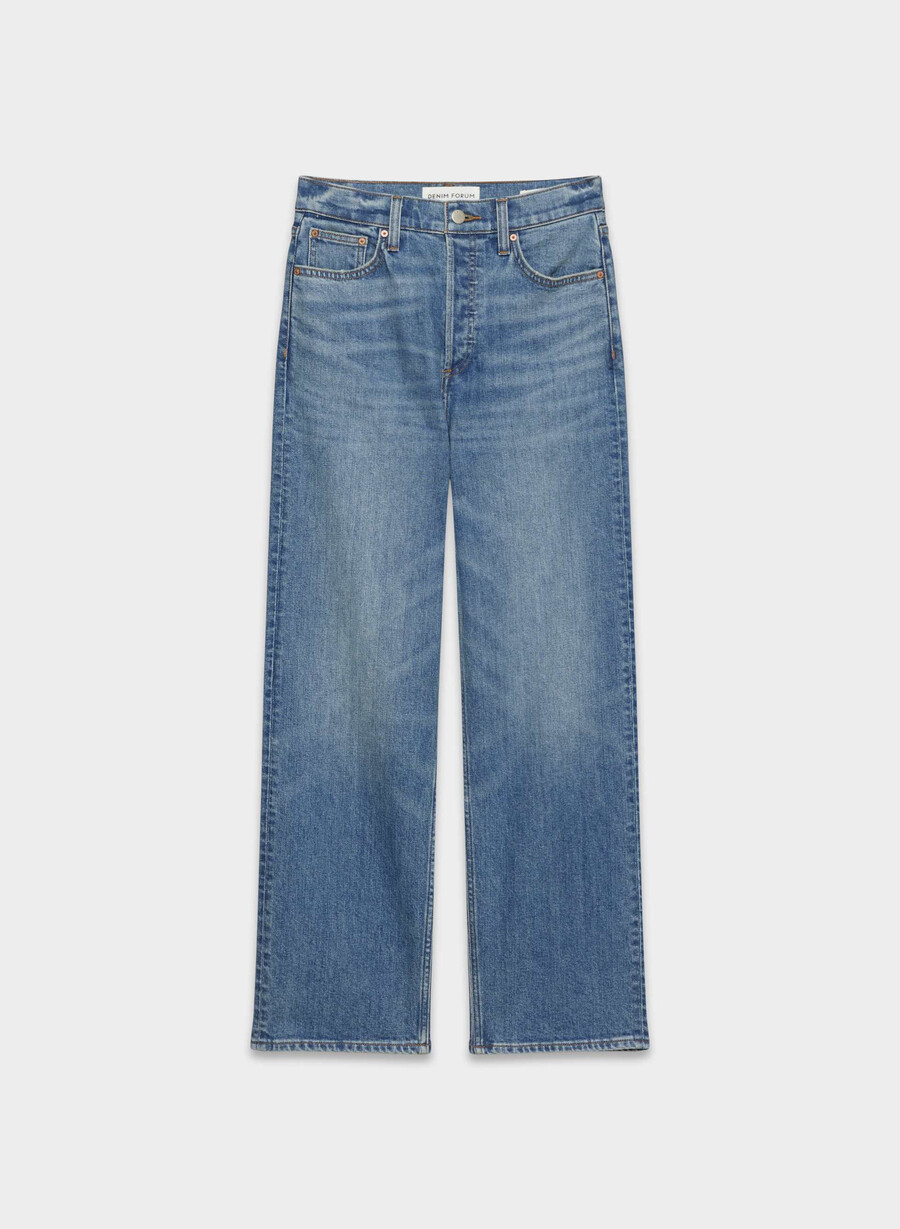 denim forum arlo høy-rise rett jeans 5 År kiss n tell svart