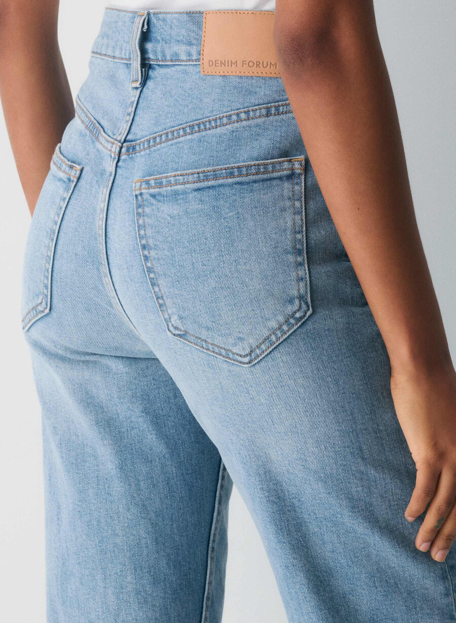 denim forum arlo high-rise straight jeans 7 År bleu taboo