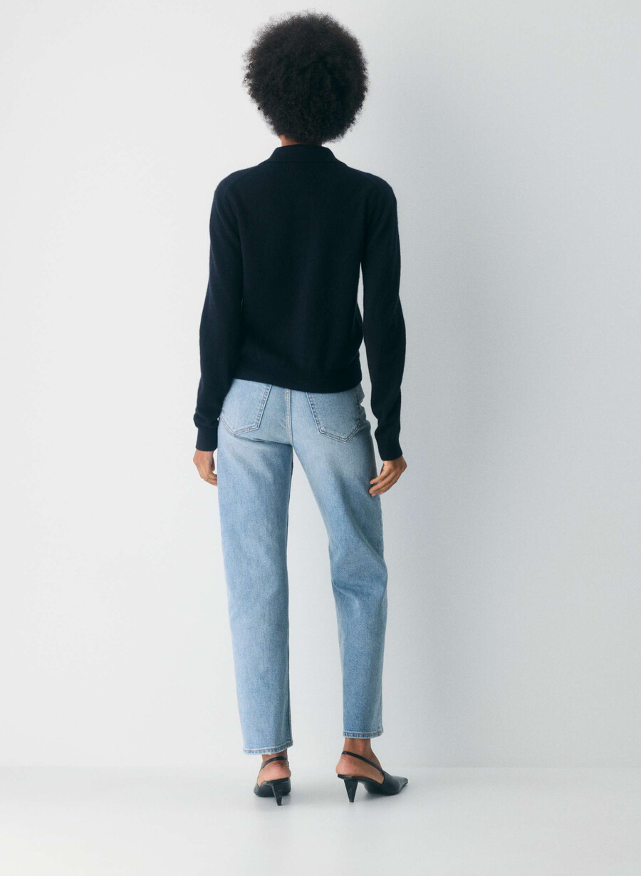 denim forum arlo high-rise straight jeans 7 År bleu taboo
