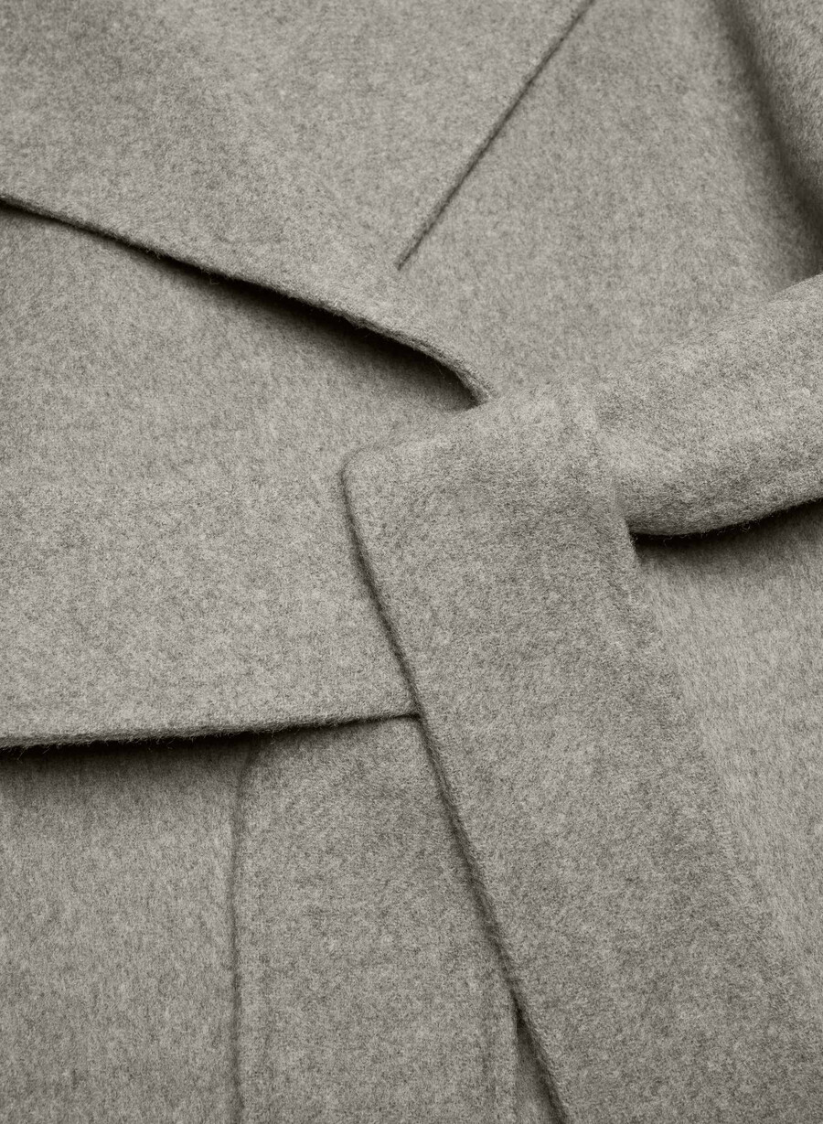 portfolio dobbel ansiktsfrakk - luksuriøs ull kasjmir mØrk taupe