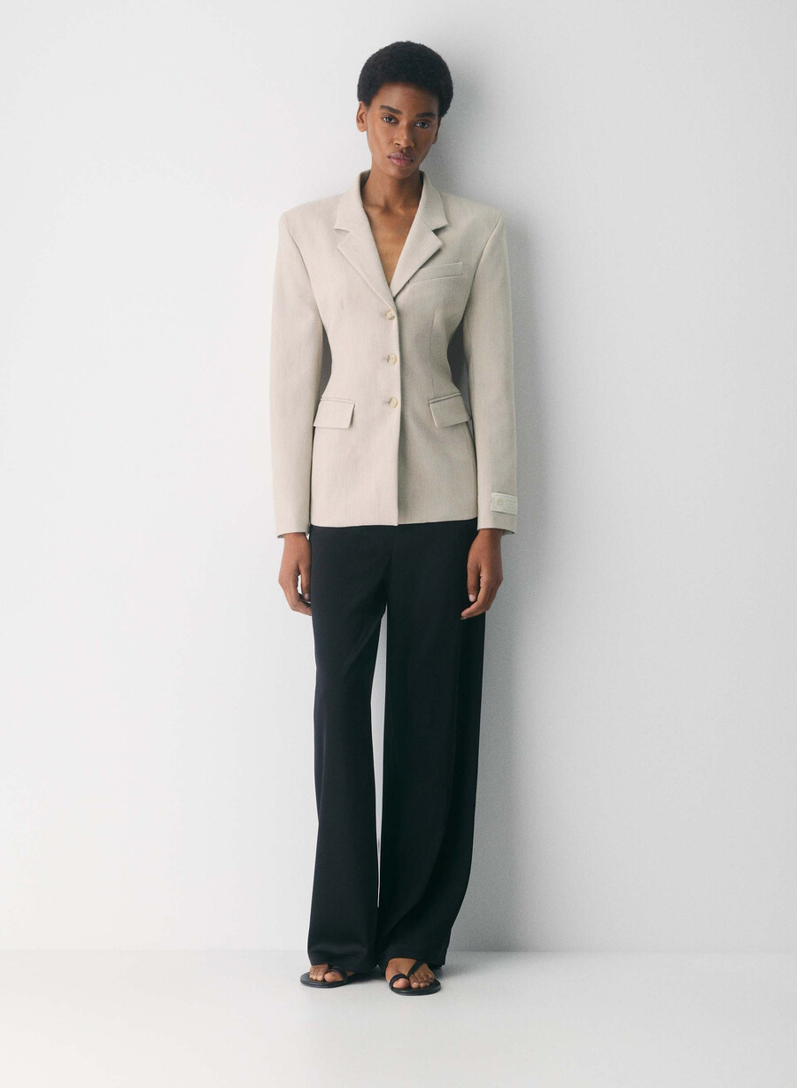standout blazer - reessential heather matte pearl