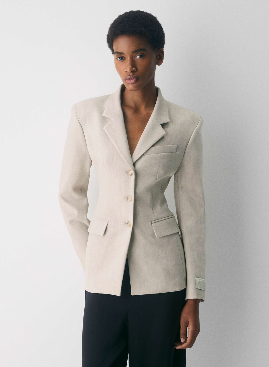 standout blazer - reessential heather matte pearl