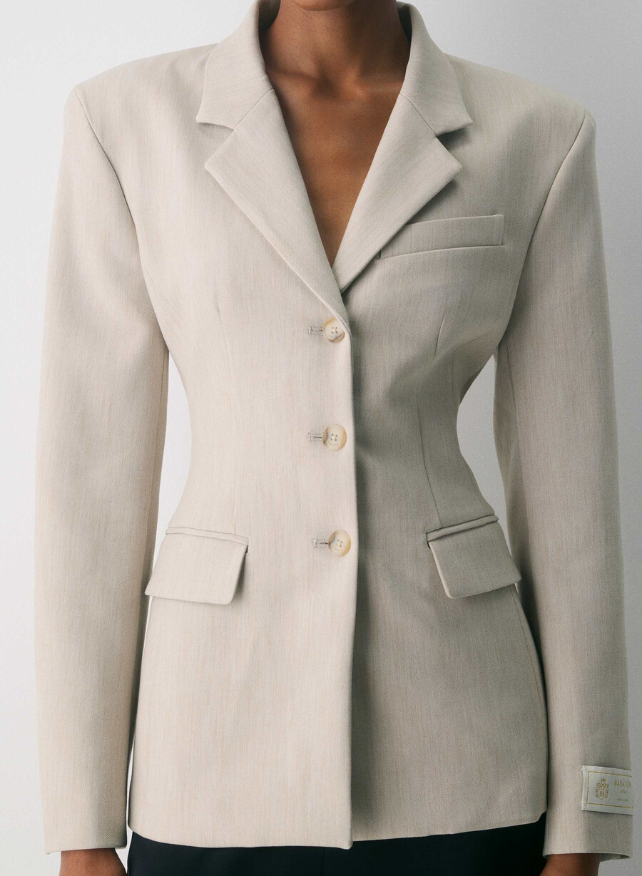 standout blazer - reessential heather matte pearl