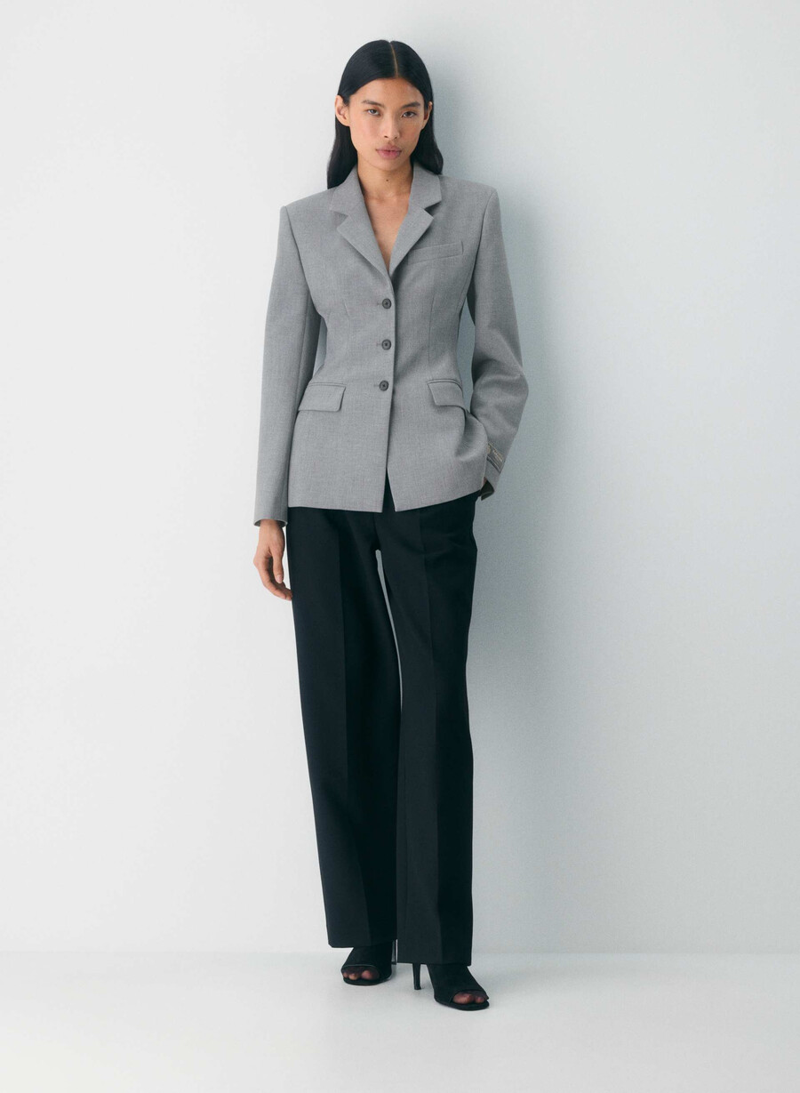 standout blazer - reessential mØrkegrÅ melergÅrd