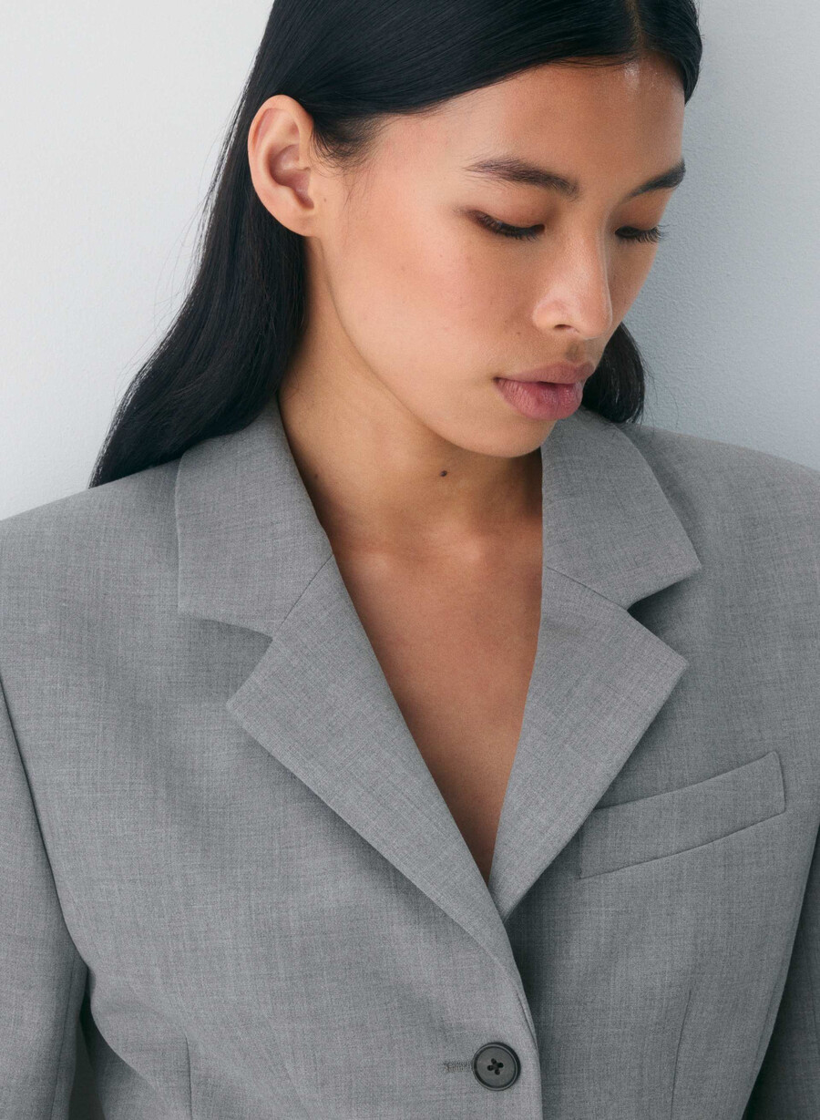 standout blazer - reessential mØrkegrÅ melergÅrd