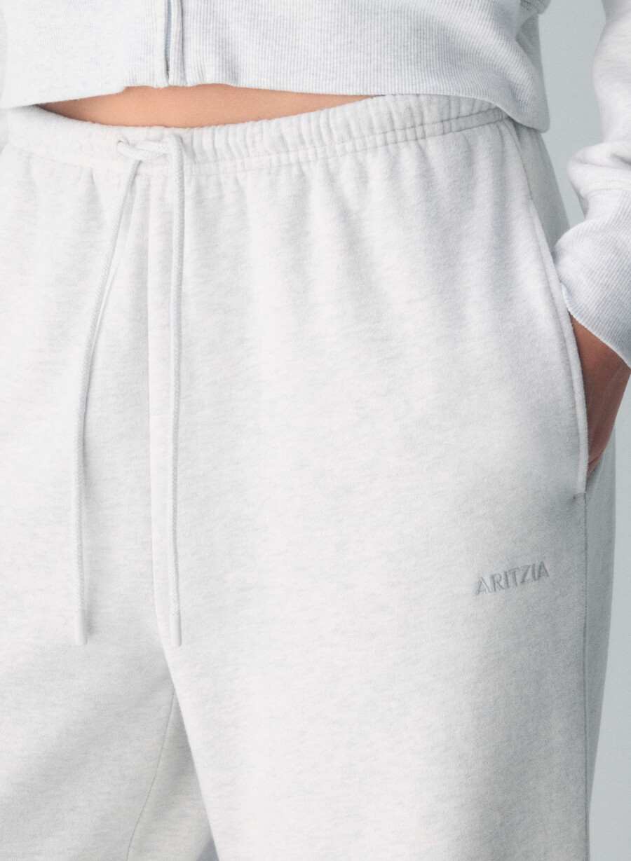 koselig sweatfleece mega flutter joggebukse heather cloud white