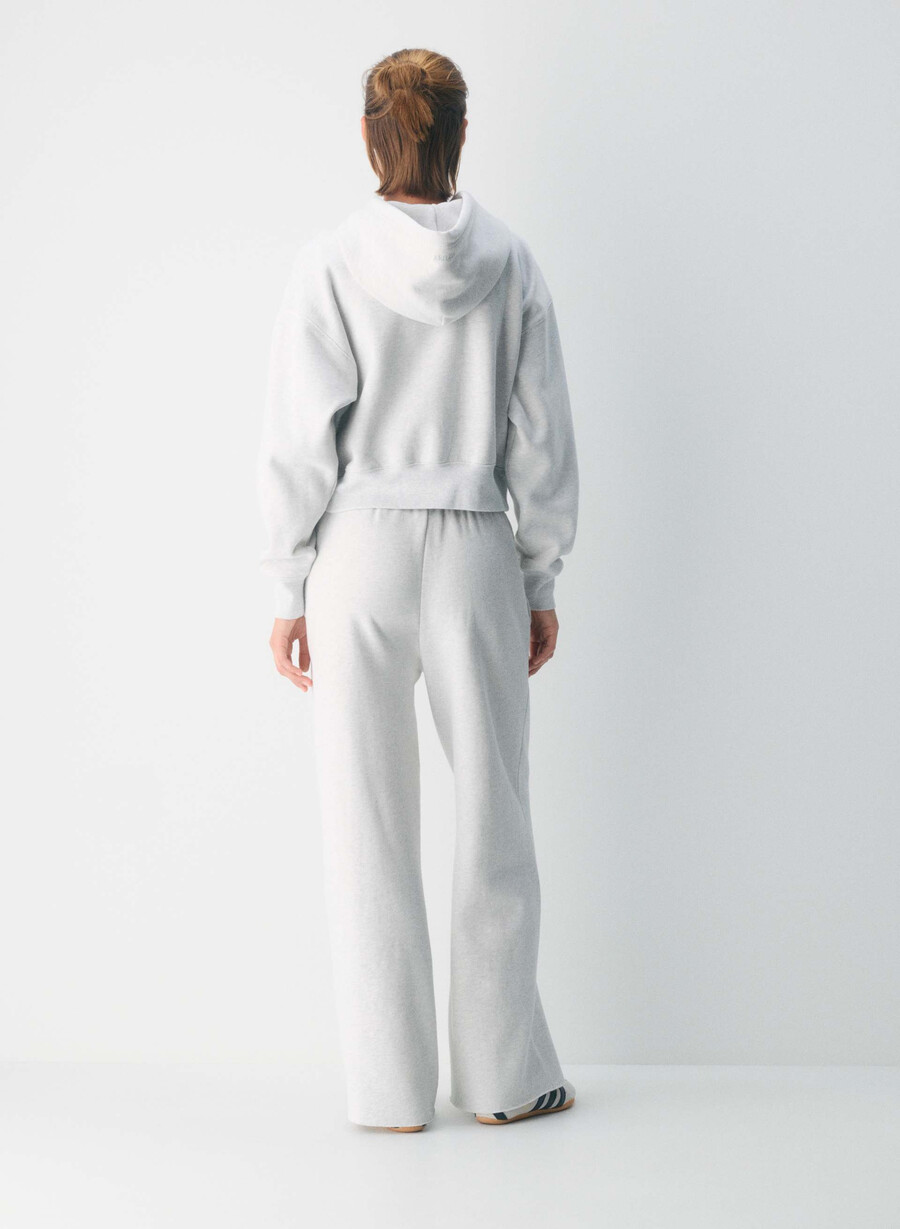 koselig sweatfleece mega flutter joggebukse heather cloud white