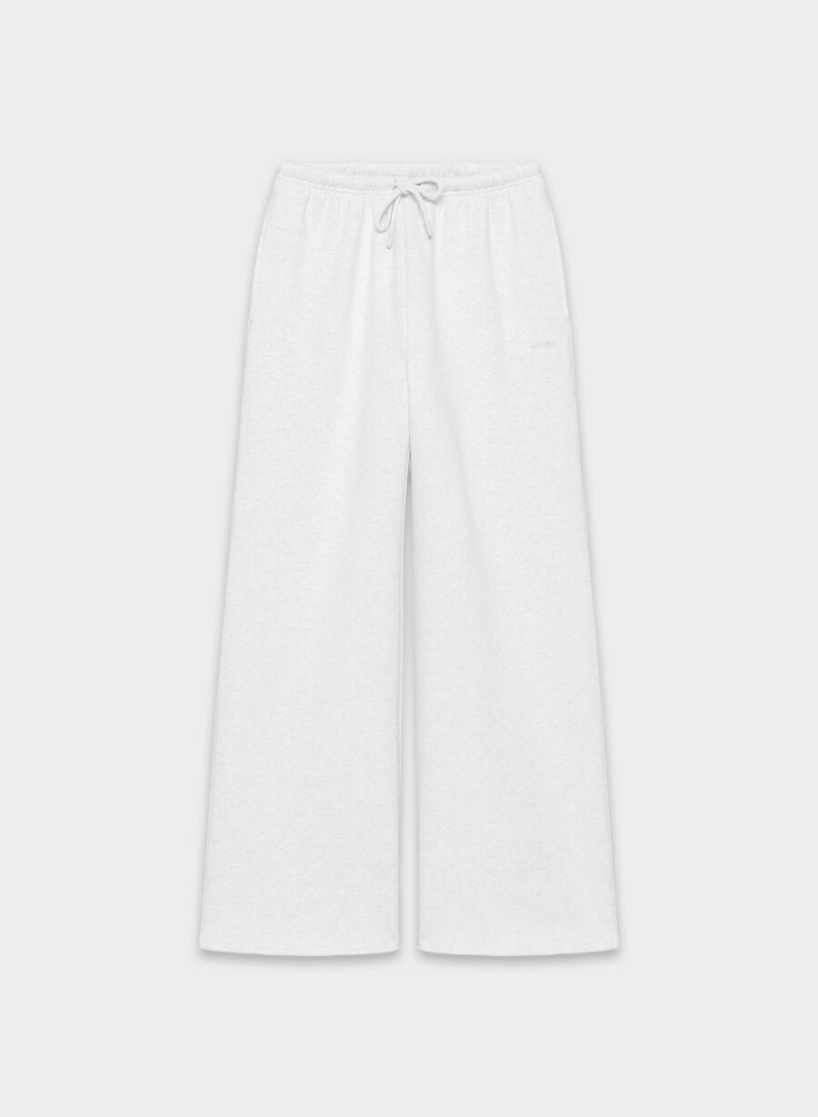 koselig sweatfleece mega flutter joggebukse heather cloud white