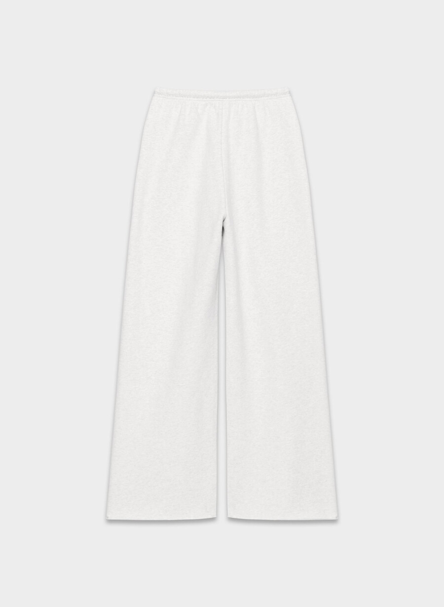 koselig sweatfleece mega flutter joggebukse heather cloud white