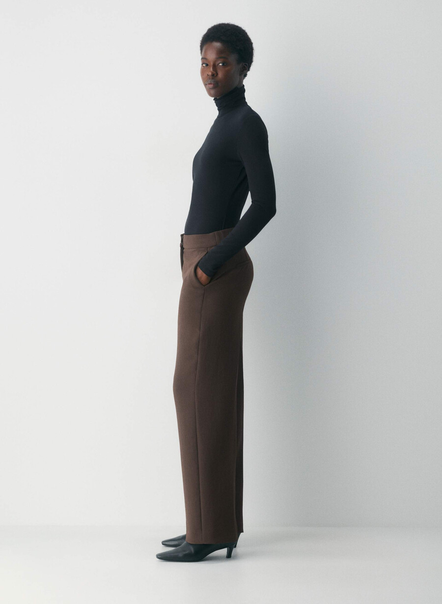 the limitless pant curve-fit - kreppette mokkabrun