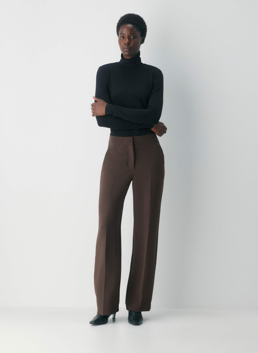 the limitless pant curve-fit - kreppette mokkabrun