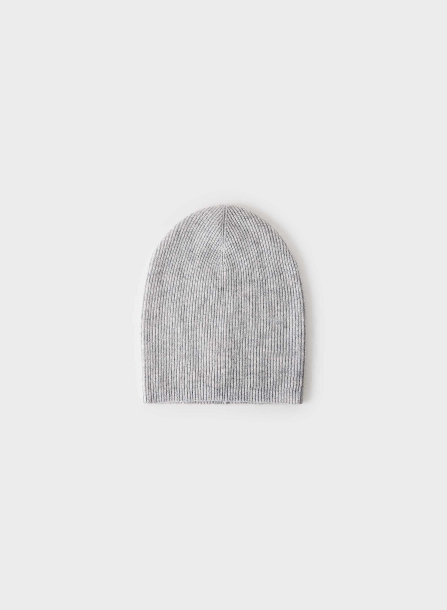 kasjmir ribbet slouchy lue heather chrome