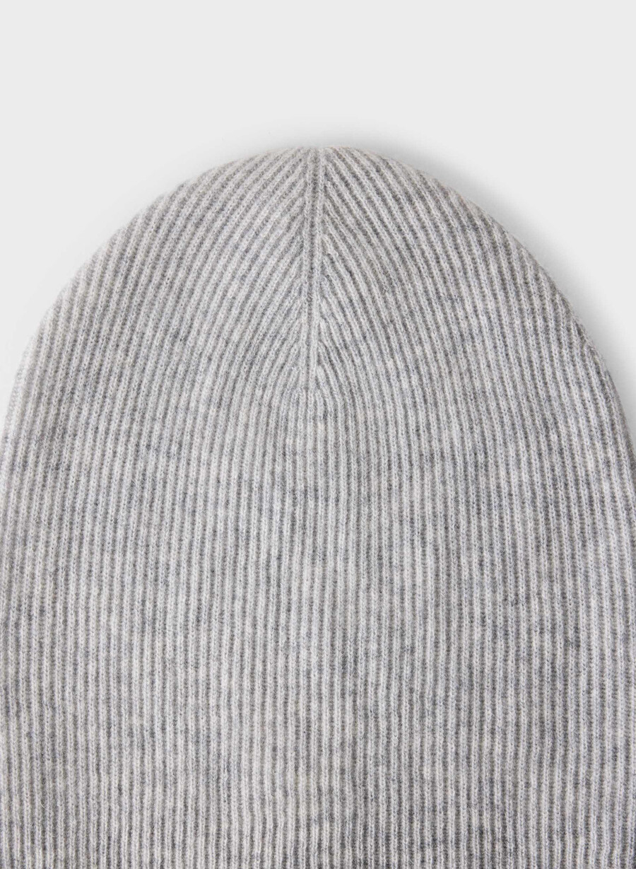 kasjmir ribbet slouchy lue heather chrome
