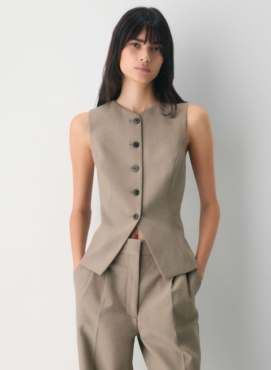 regal vest - reessential heather nomad taupe