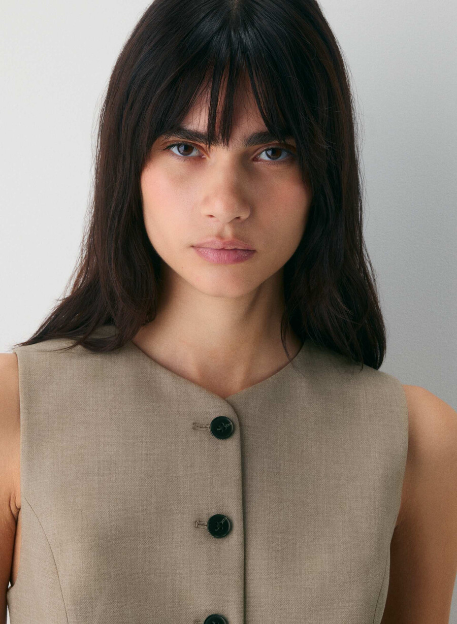 regal vest - reessential heather nomad taupe