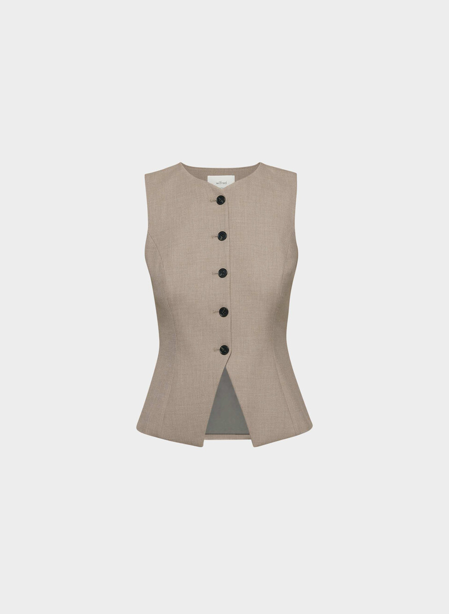 regal vest - reessential heather nomad taupe