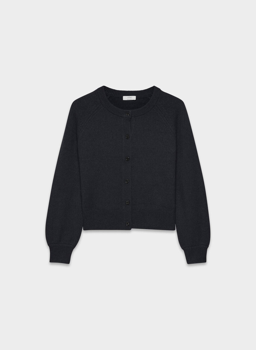 essential wool cashmere london cardigan mørk natt marineblå