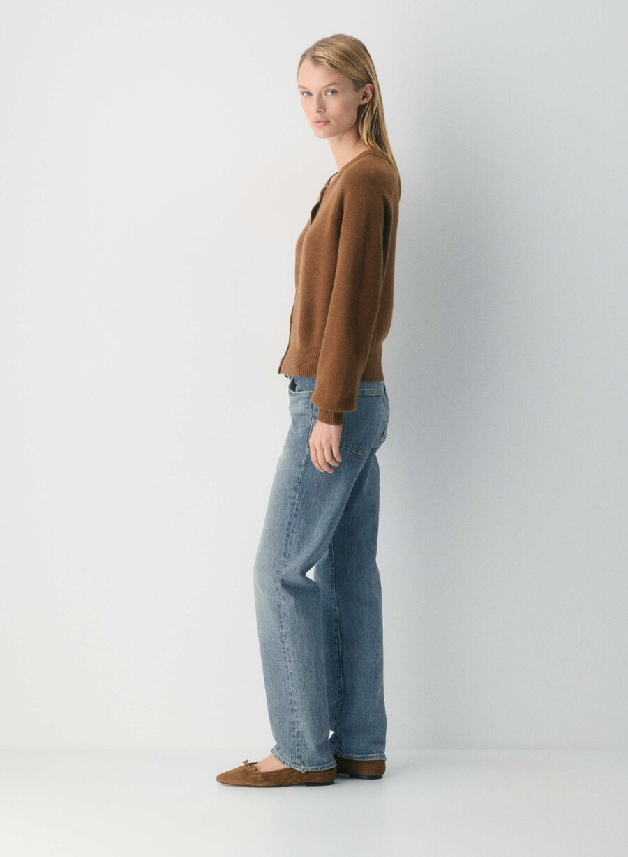 essential wool cashmere london cardigan sjokoladebrun