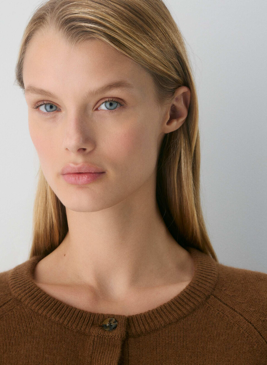 essential wool cashmere london cardigan sjokoladebrun