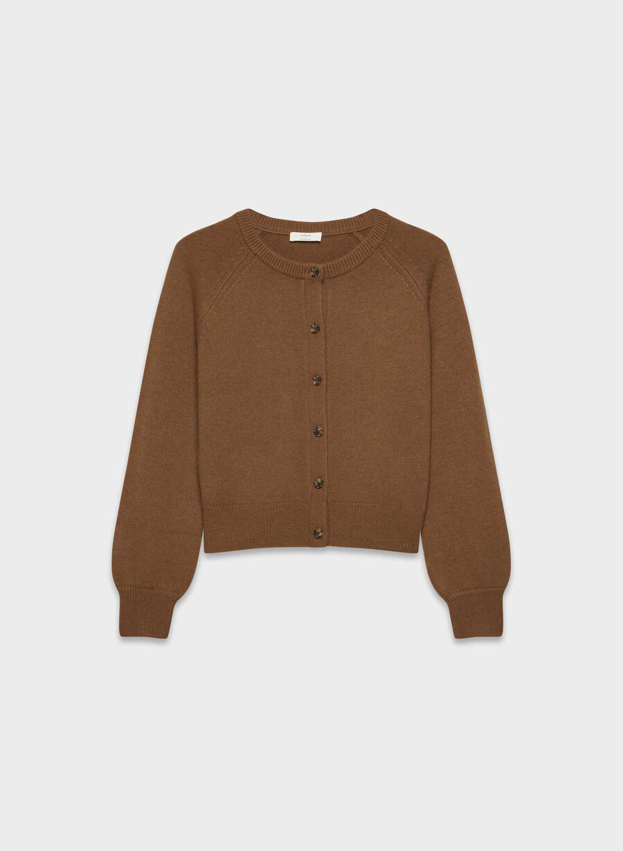 essential wool cashmere london cardigan sjokoladebrun