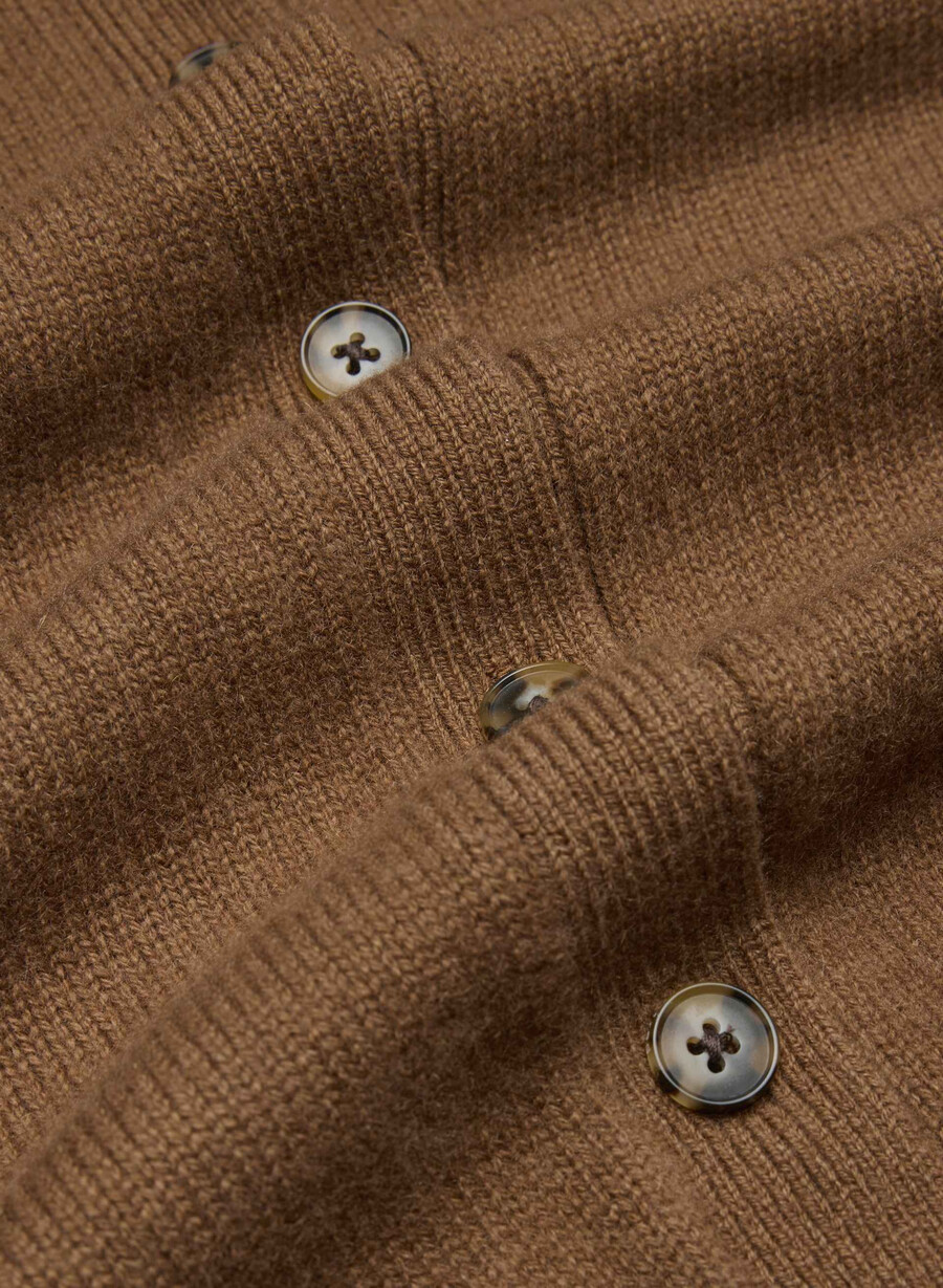 essential wool cashmere london cardigan sjokoladebrun