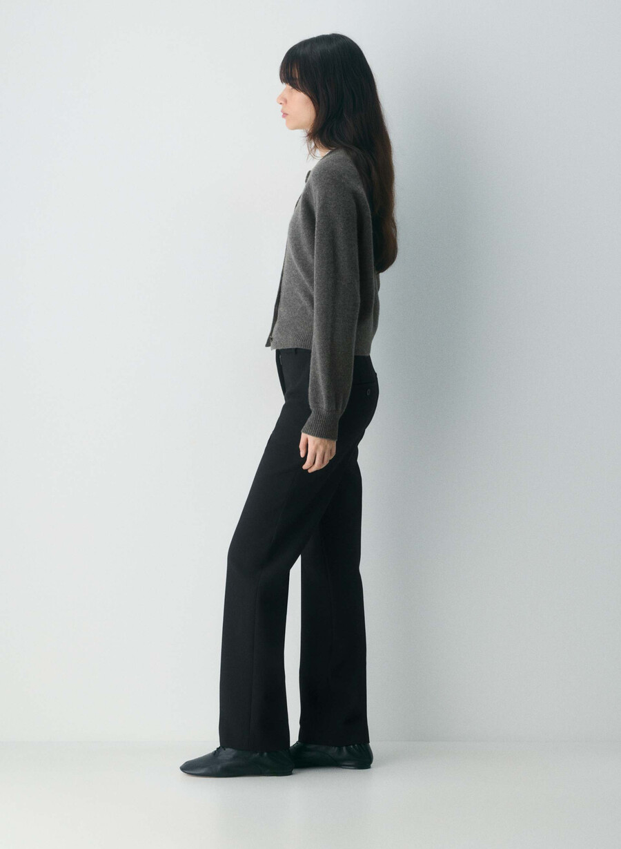 essential wool cashmere london cardigan i melange kullgrå