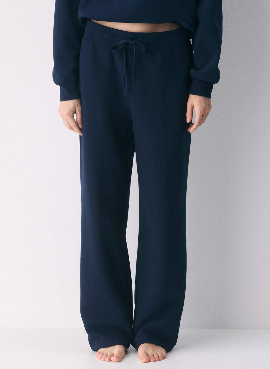 koselig joggebukse i fleece med perfekt bånd admiral