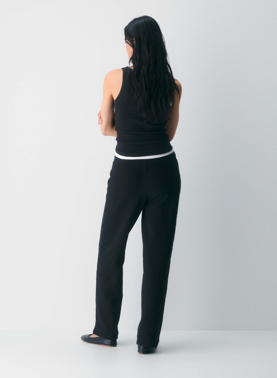 cozy sweatfleece perfect banded joggebukse svart