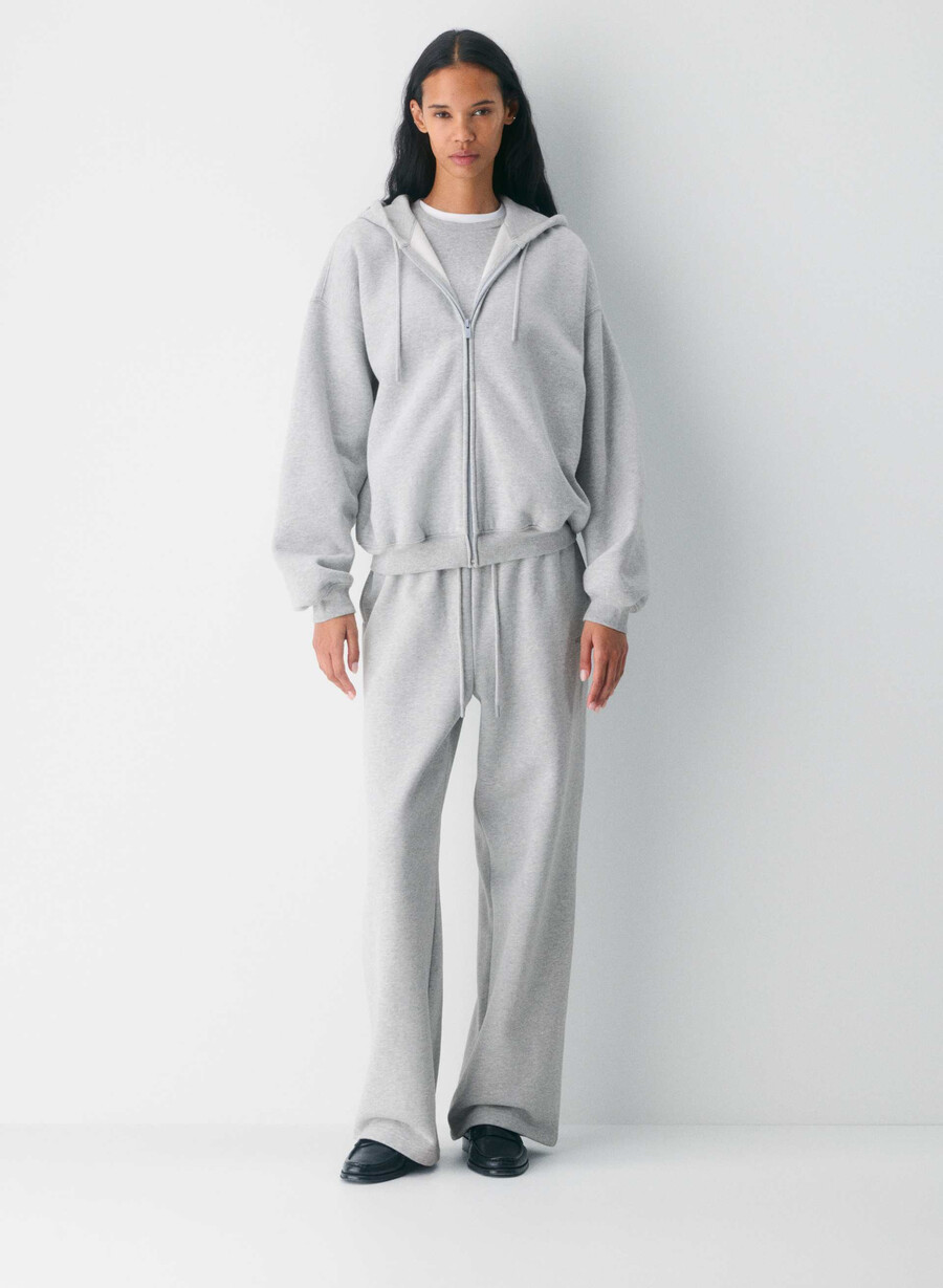 koselig hettegenser med fleece-logo heather chrome