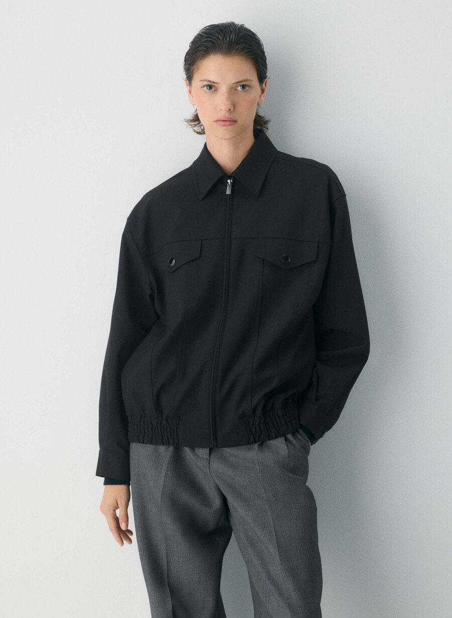 telegraph bomber - reessential light svart