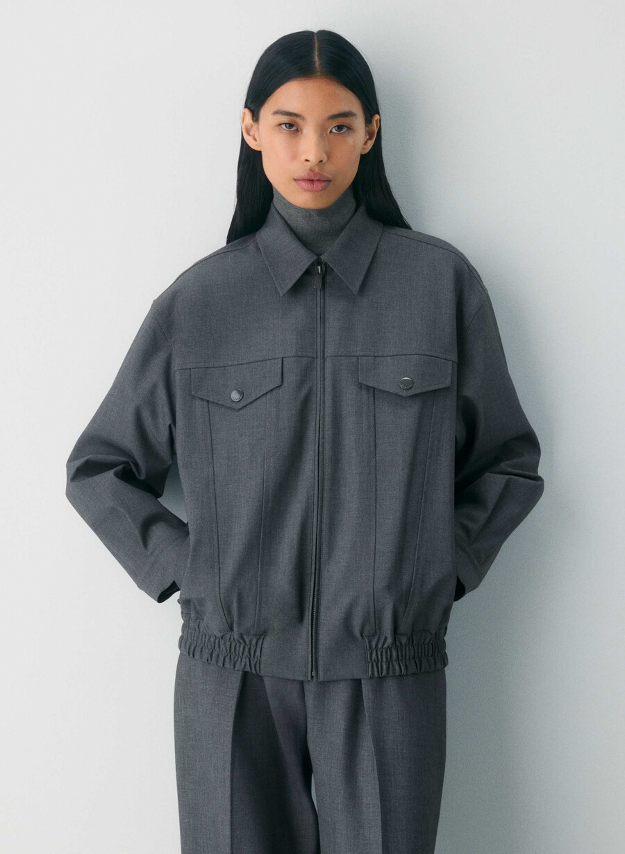 telegraph bomber - reessential light heather charcoal