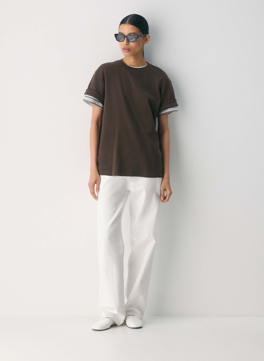 interlock cotton pegasus t-skjorte mokkabrun