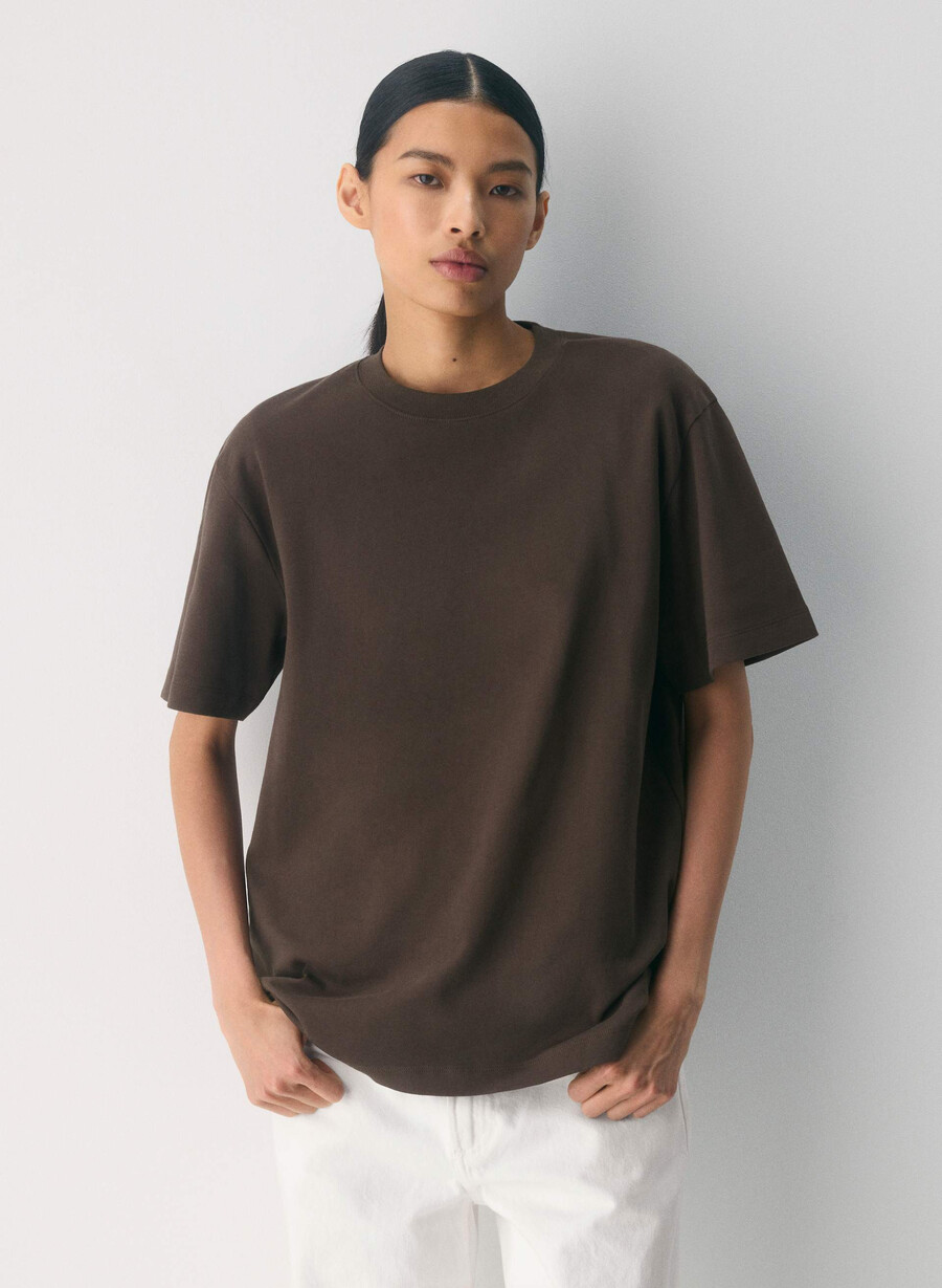 interlock cotton pegasus t-skjorte mokkabrun
