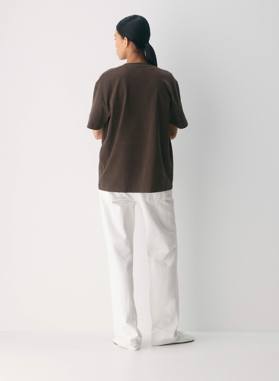 interlock cotton pegasus t-skjorte mokkabrun