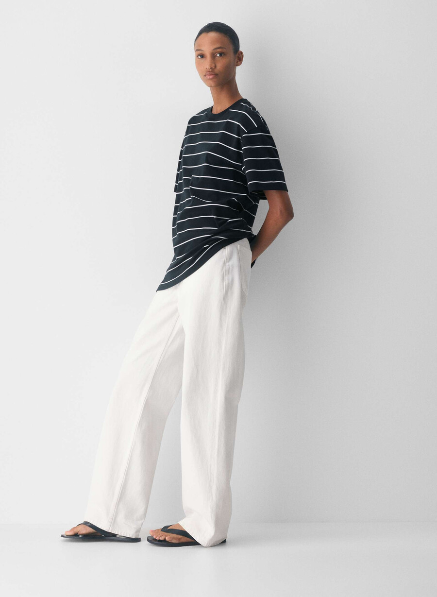 interlock cotton pegasus t-skjorte mØrk navyhvit