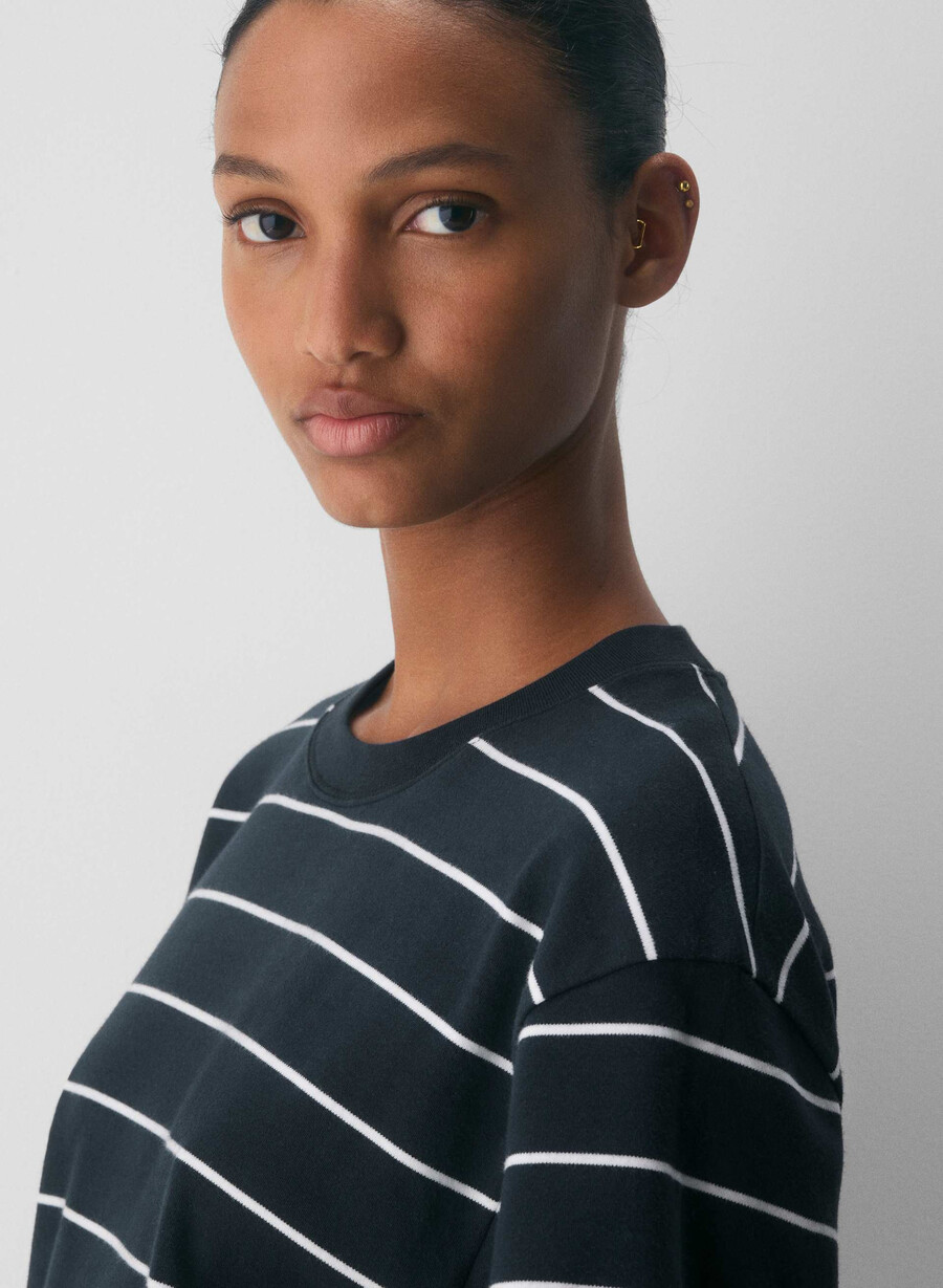 interlock cotton pegasus t-skjorte mØrk navyhvit
