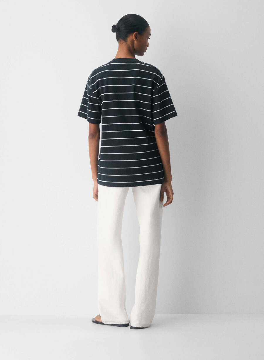 interlock cotton pegasus t-skjorte mØrk navyhvit