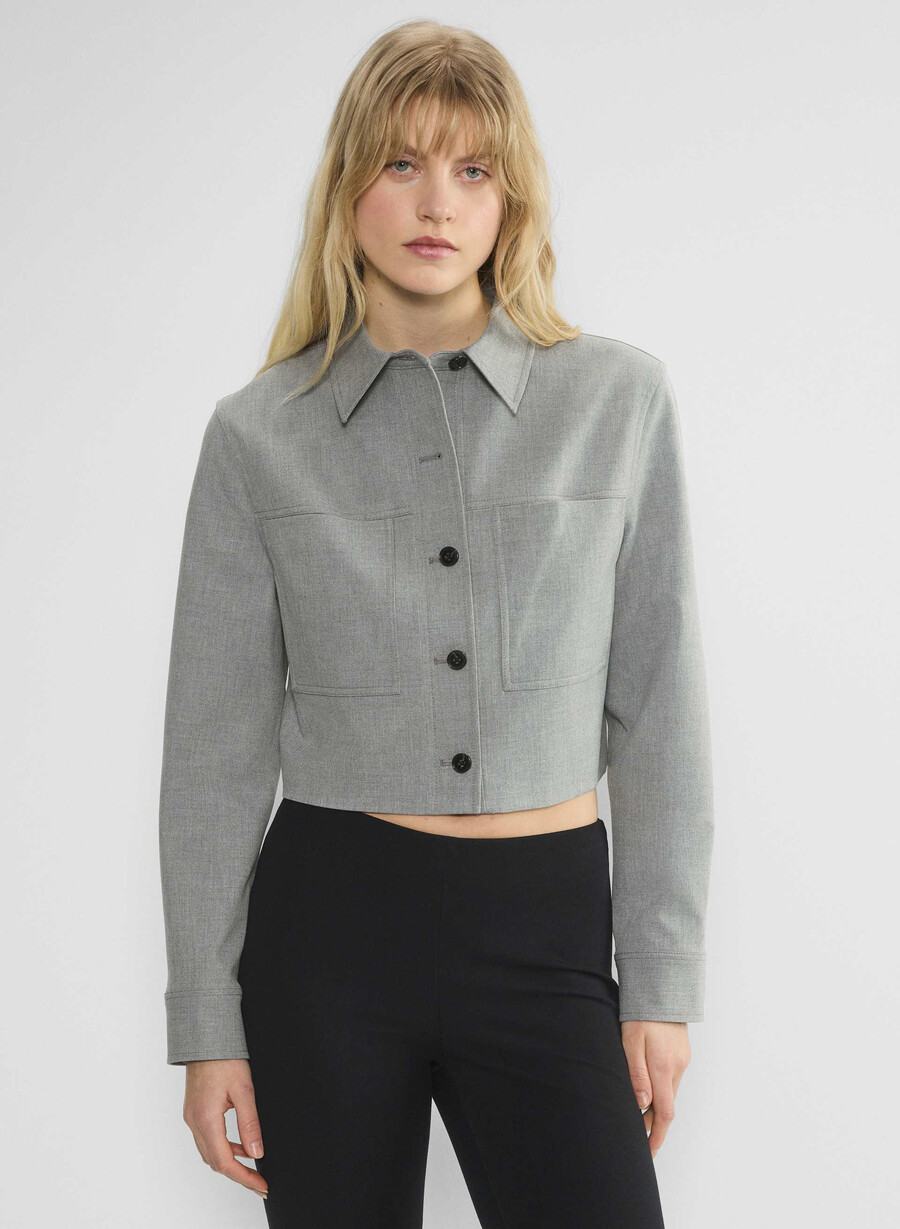 liten cropped jakke - reessential lys mØrkegrÅ