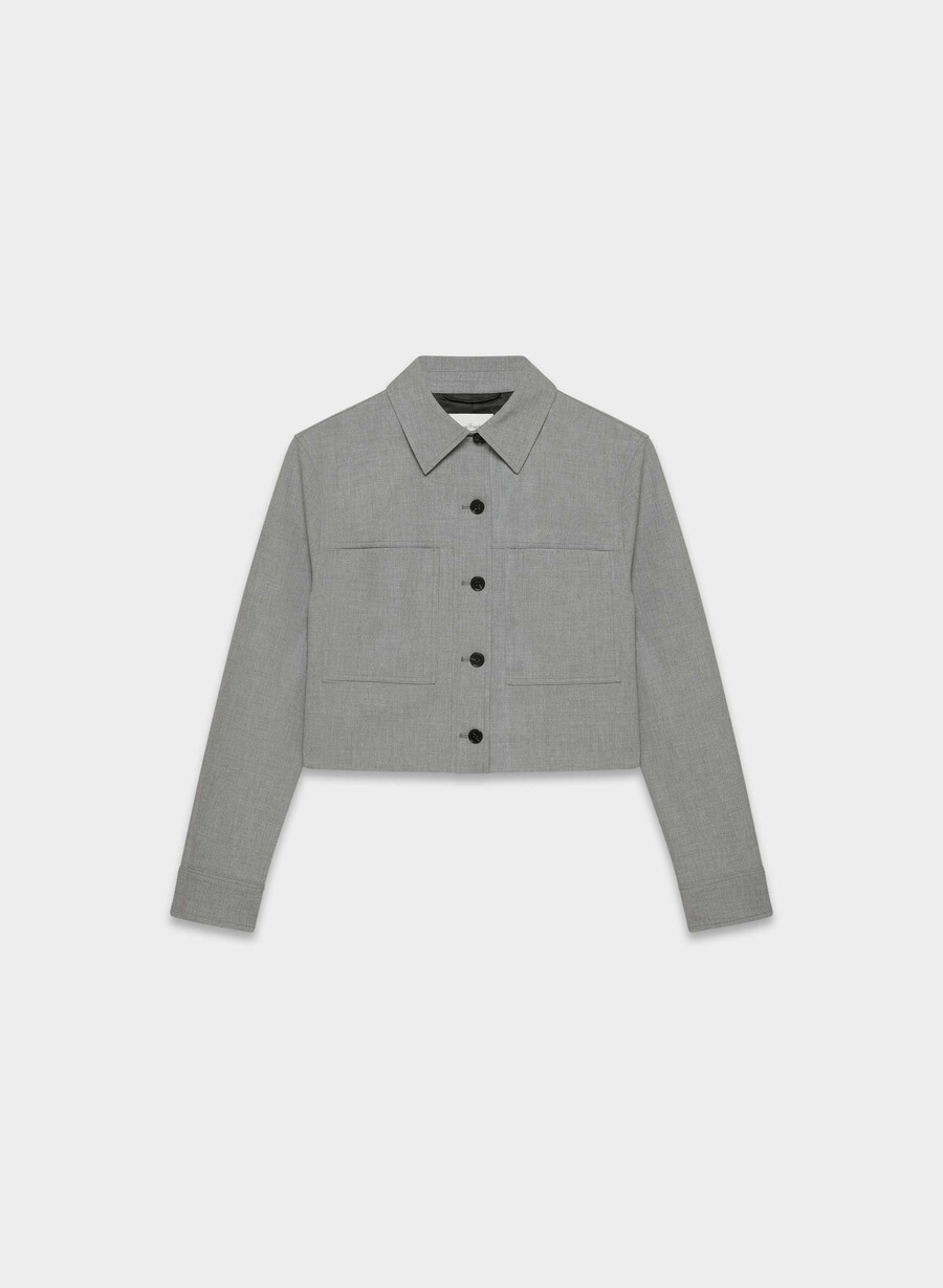 liten cropped jakke - reessential lys mØrkegrÅ