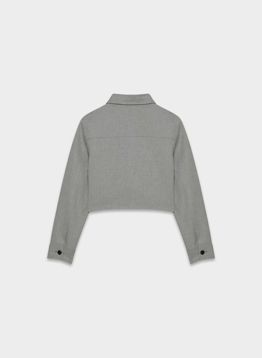 liten cropped jakke - reessential lys mØrkegrÅ
