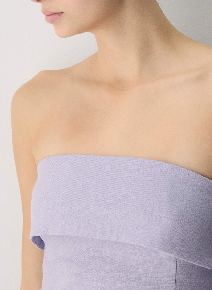 element linen tube topp villblomster lila