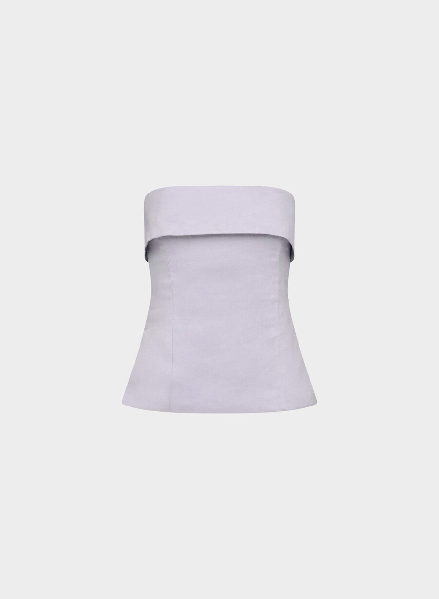 element linen tube topp villblomster lila