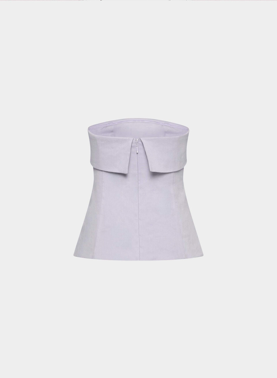 element linen tube topp villblomster lila