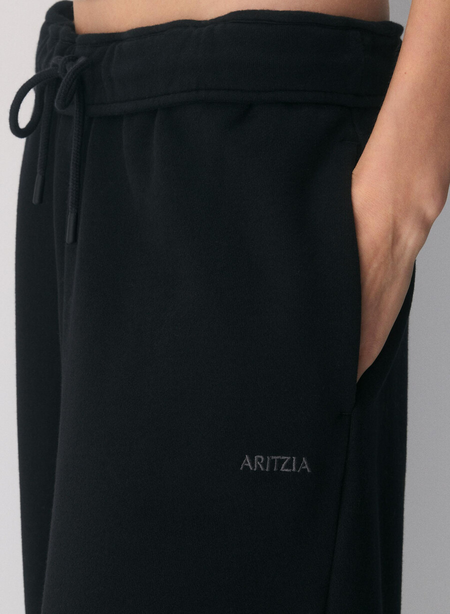 koselig svettefleece mega foldover baggy jogger svart