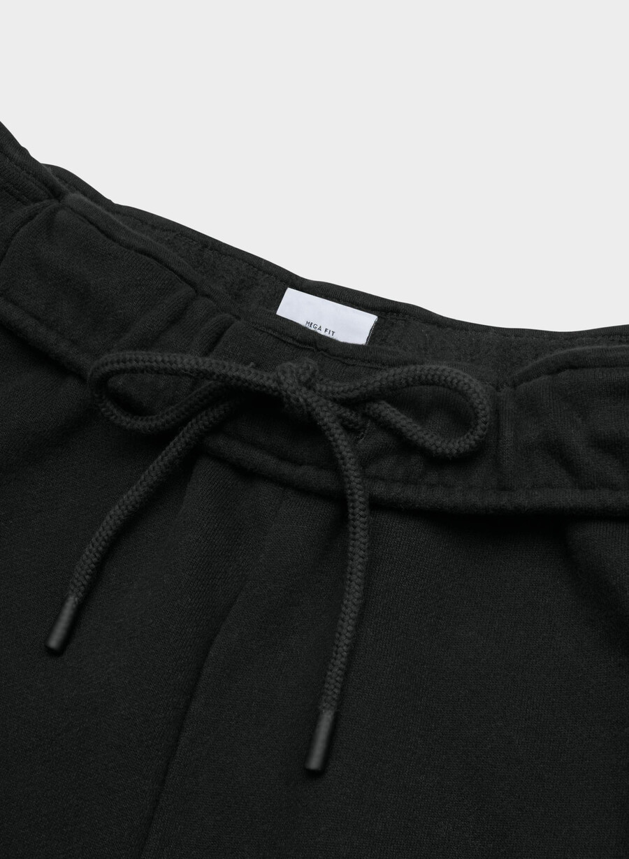 koselig svettefleece mega foldover baggy jogger svart